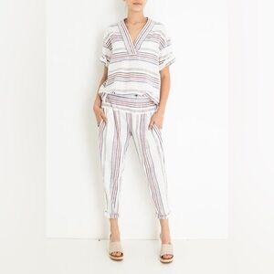 XiRENA Set of Avery Top and Pants in Peace Freedom Stripe Red White & Blue Sz M